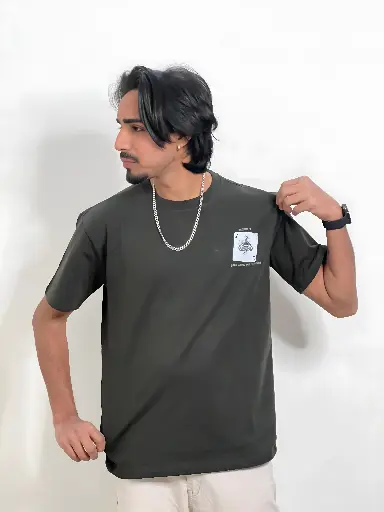 PURE COTTON relax fit (Olive Graphic T-shirt)