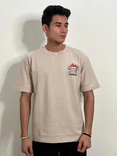 PURE COTTON relax fit (Beige Graphic T-shirt)